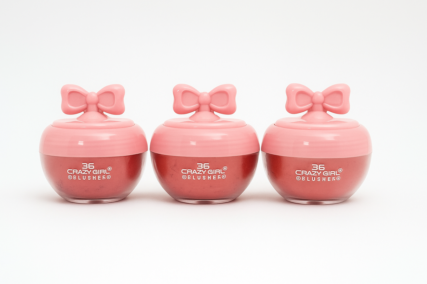 Crazy Girl Souffle Pot Pink Bow Loose Powder Blush