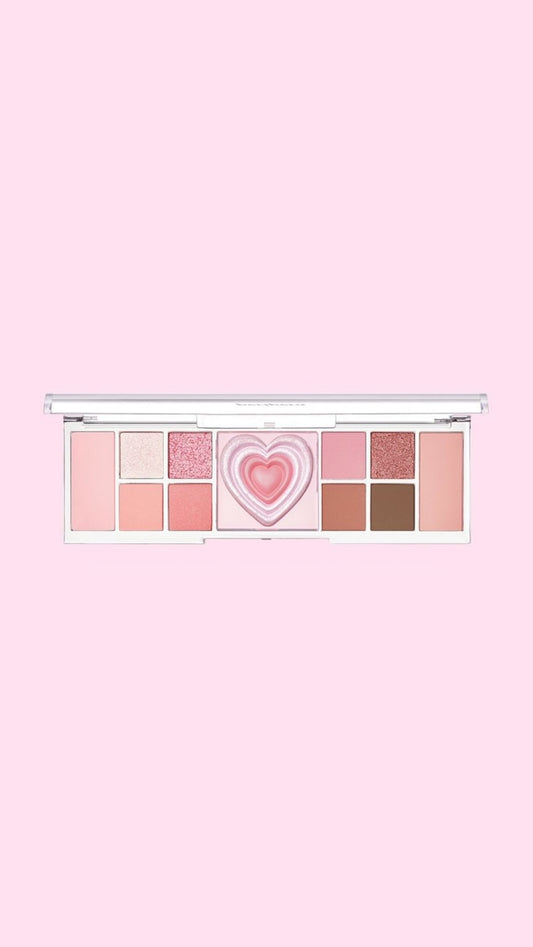 Cute Kawaii Eyeshadow Palette With Highlighter and Blusher