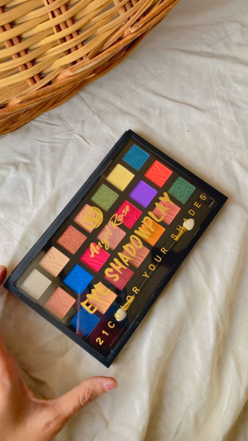 Angel Rose 21 Color Eyeshadow Palette for Eye Makeup | Long Lasting and Easily Blendable with Eye Makeup Brush