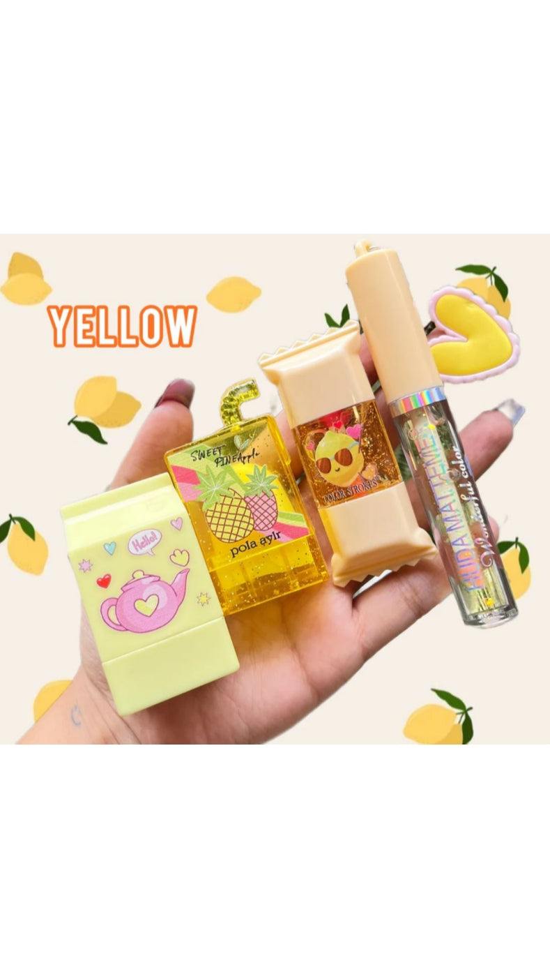 Combo of Cute Korean Random Shapes Lipbalm / Lip Gloss / Lip Tint in One Color