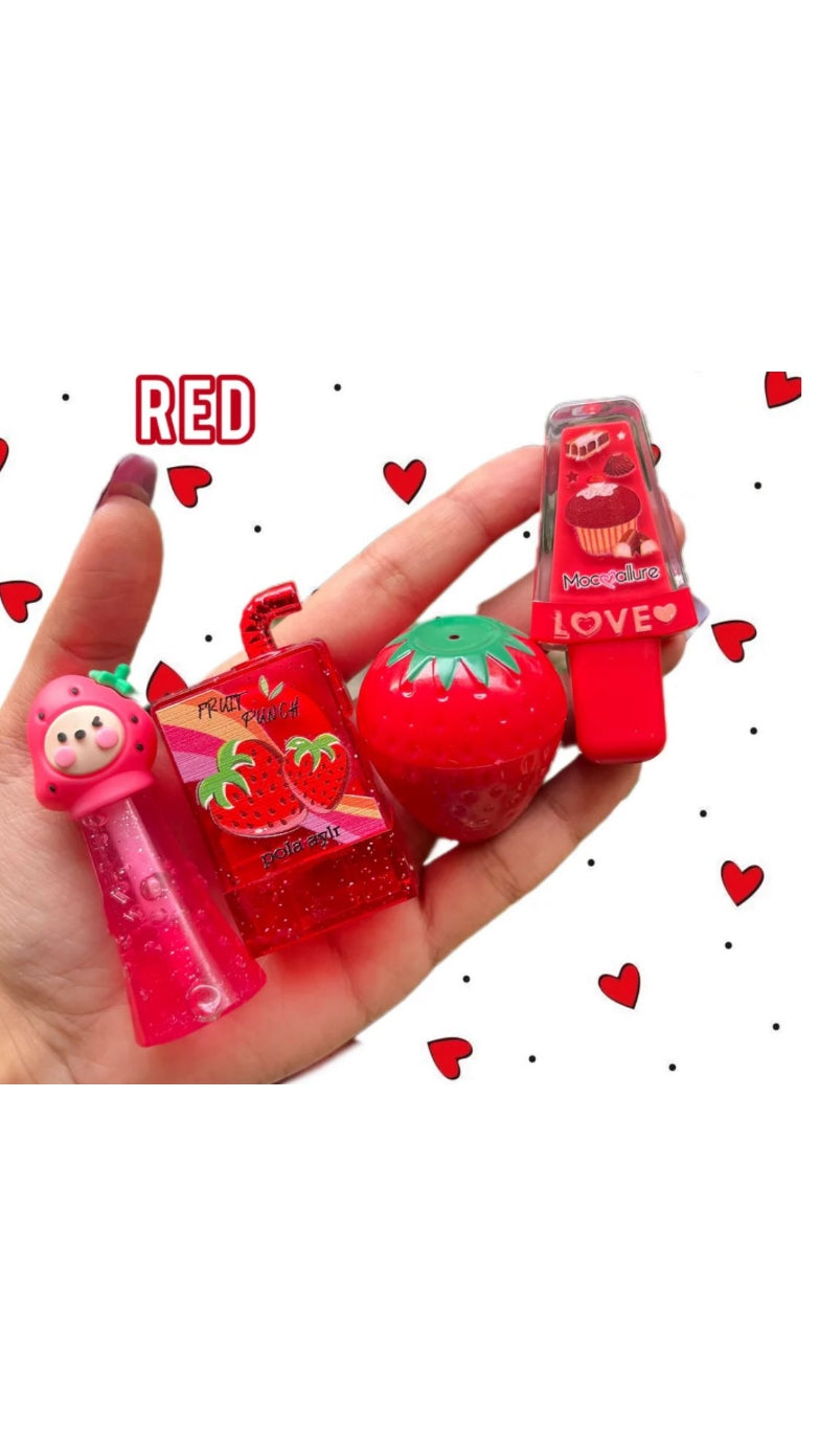 Combo of Cute Korean Random Shapes Lipbalm / Lip Gloss / Lip Tint in One Color