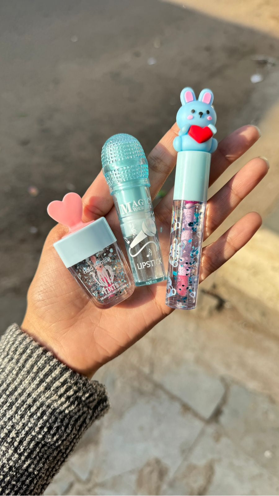 Combo of 3 Cute Korean Shaped 1 Lipbalm, 1 Lip Gloss & 1 Lip Oil