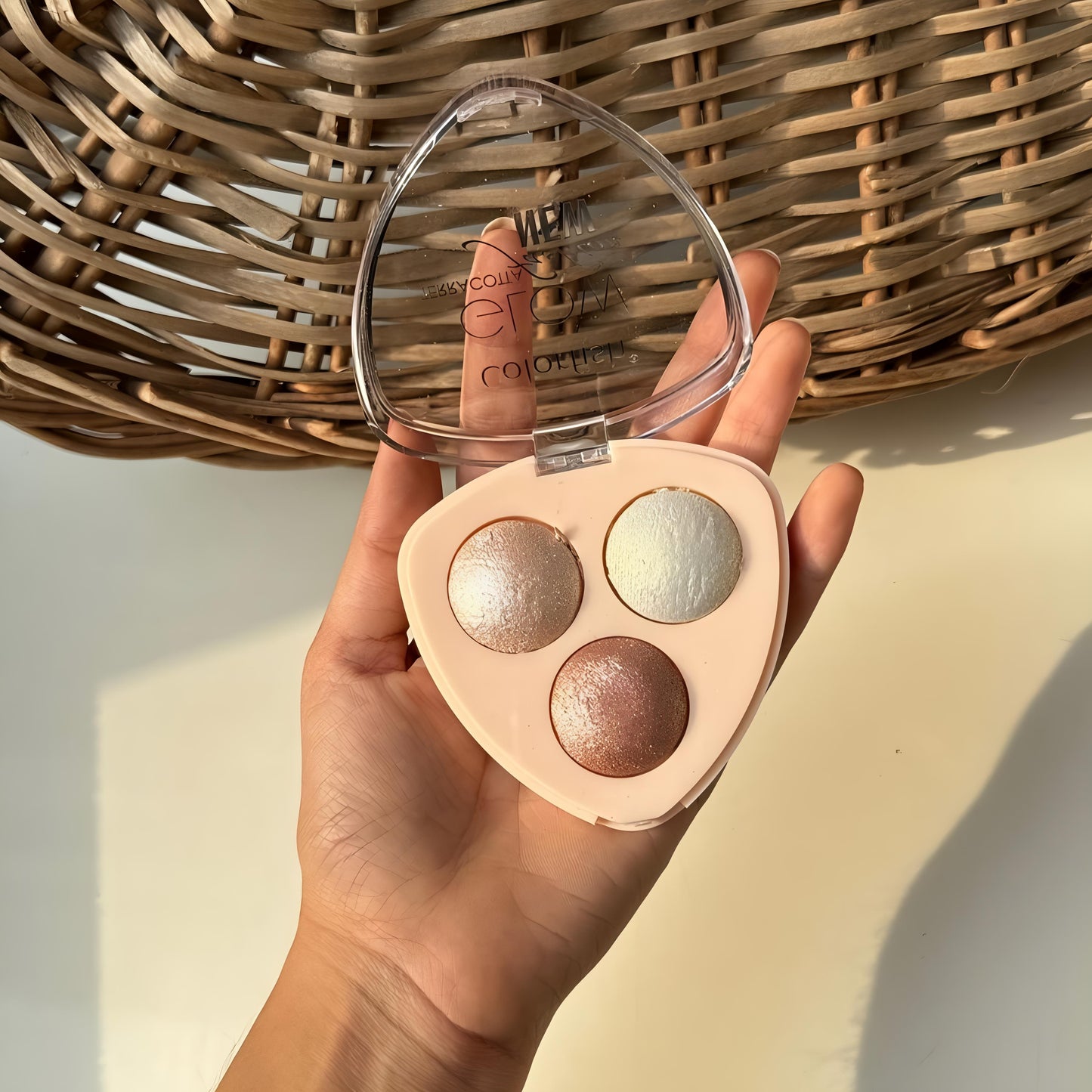 Kawaii 3 Shade Baked Highlighter Palette – Pizza Slice Shape