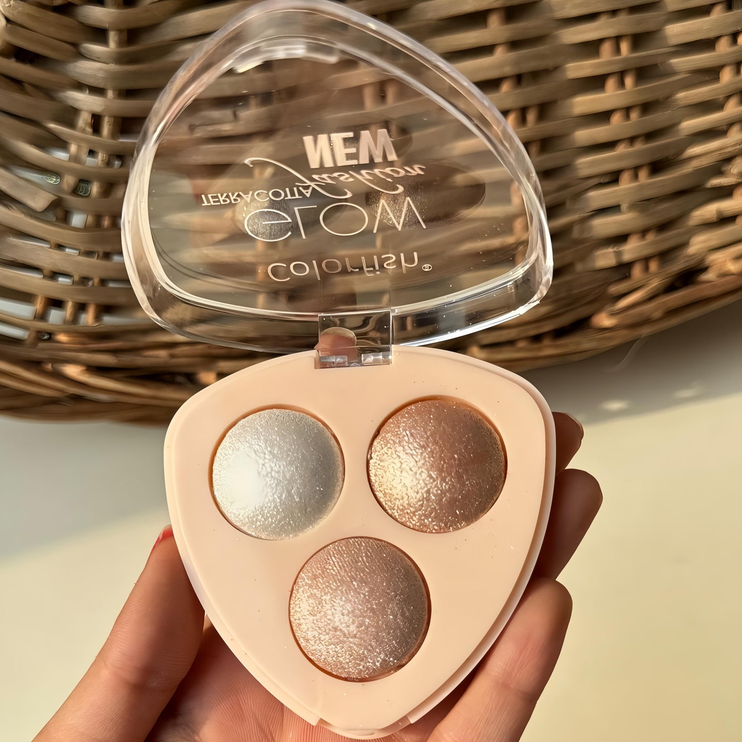Kawaii 3 Shade Baked Highlighter Palette – Pizza Slice Shape