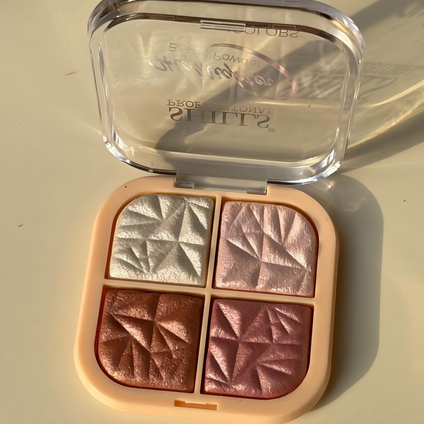 Kawaii 4 Shade Highlighter + Blusher Palette | Square Compact Makeup Kit