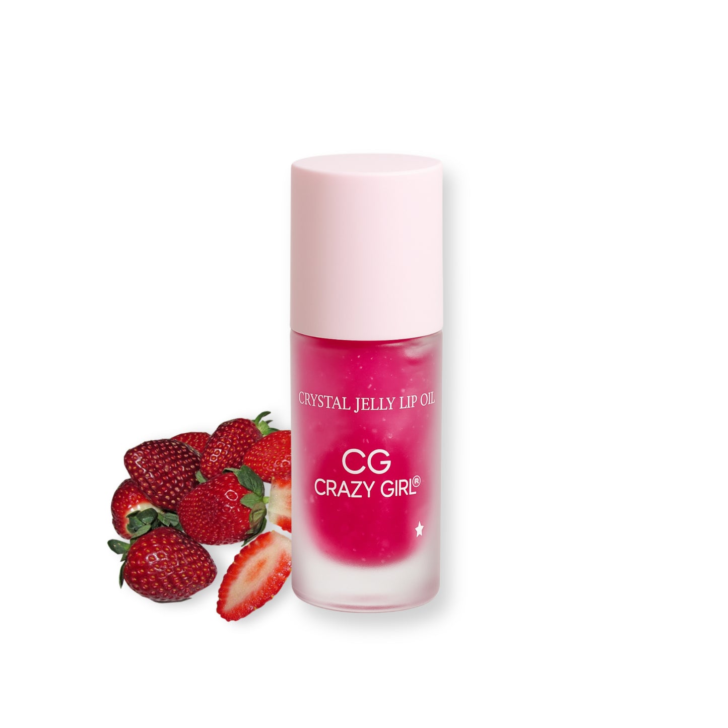 CRAZY GIRL Crystal Jelly Lip Oil – Hydrating Lip Oil with Jojoba & Castor Oil for Dry Lips – Flavored Avocado, Strawberry, Grape – Vegan Lip Treatment, Non-Sticky, Glossy Finish