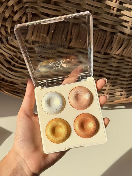 4 shades baked Highlighter Palette