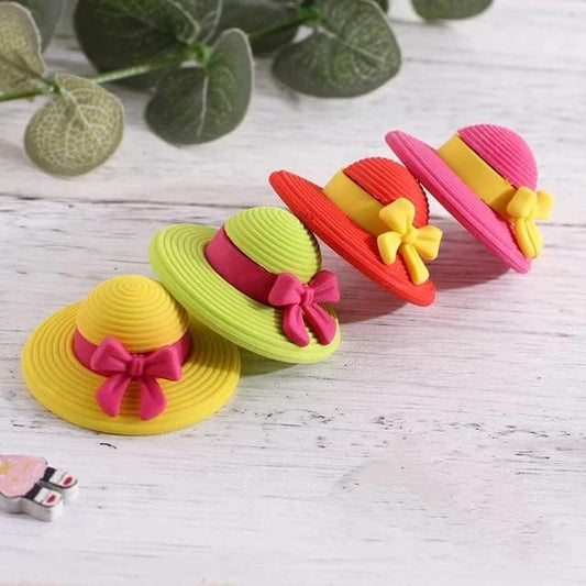 3D Cute Girls Hat Shape Rubber Pencil Erasers