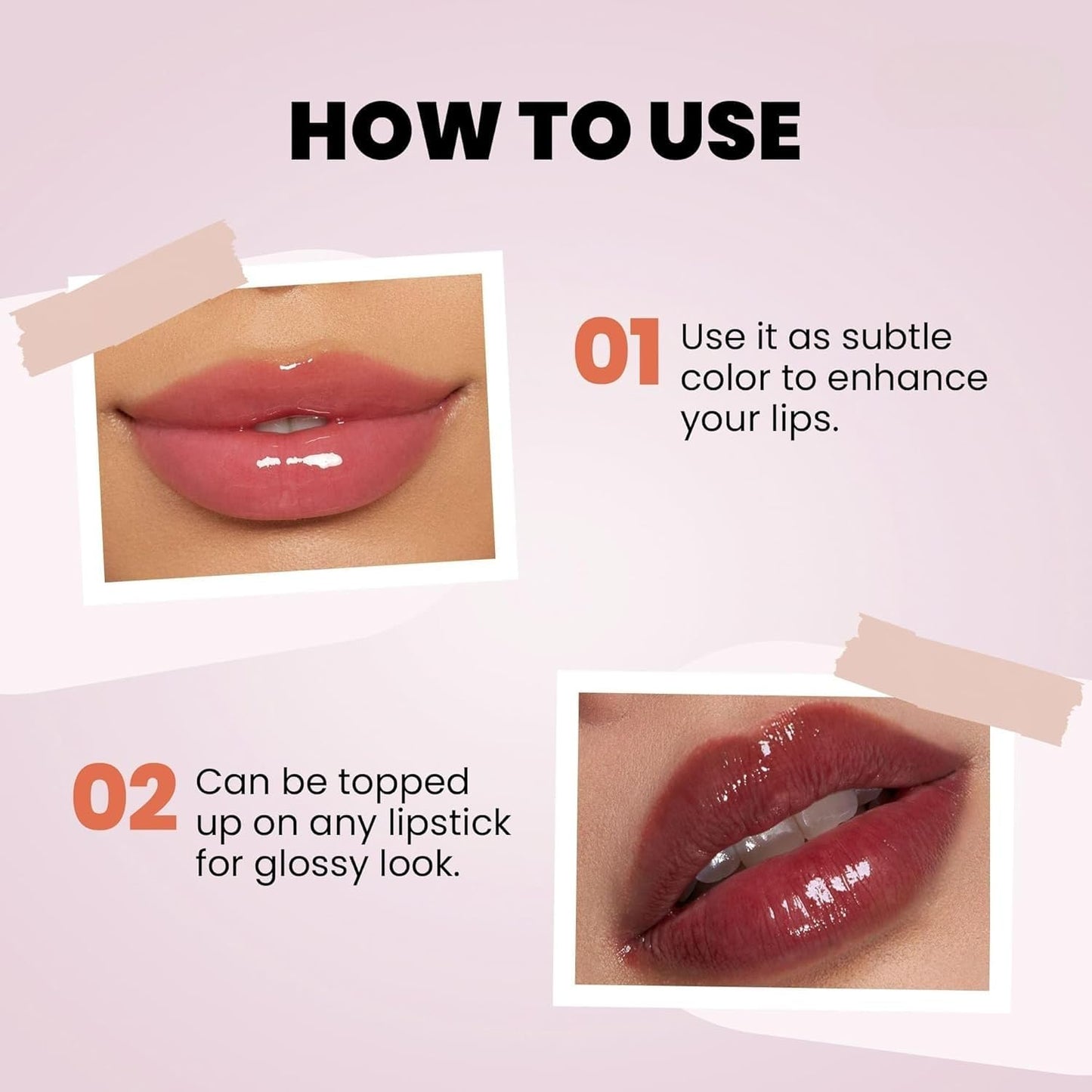 CRAZY GIRL Crystal Jelly Lip Oil – Hydrating Lip Oil with Jojoba & Castor Oil for Dry Lips – Flavored Avocado, Strawberry, Grape – Vegan Lip Treatment, Non-Sticky, Glossy Finish