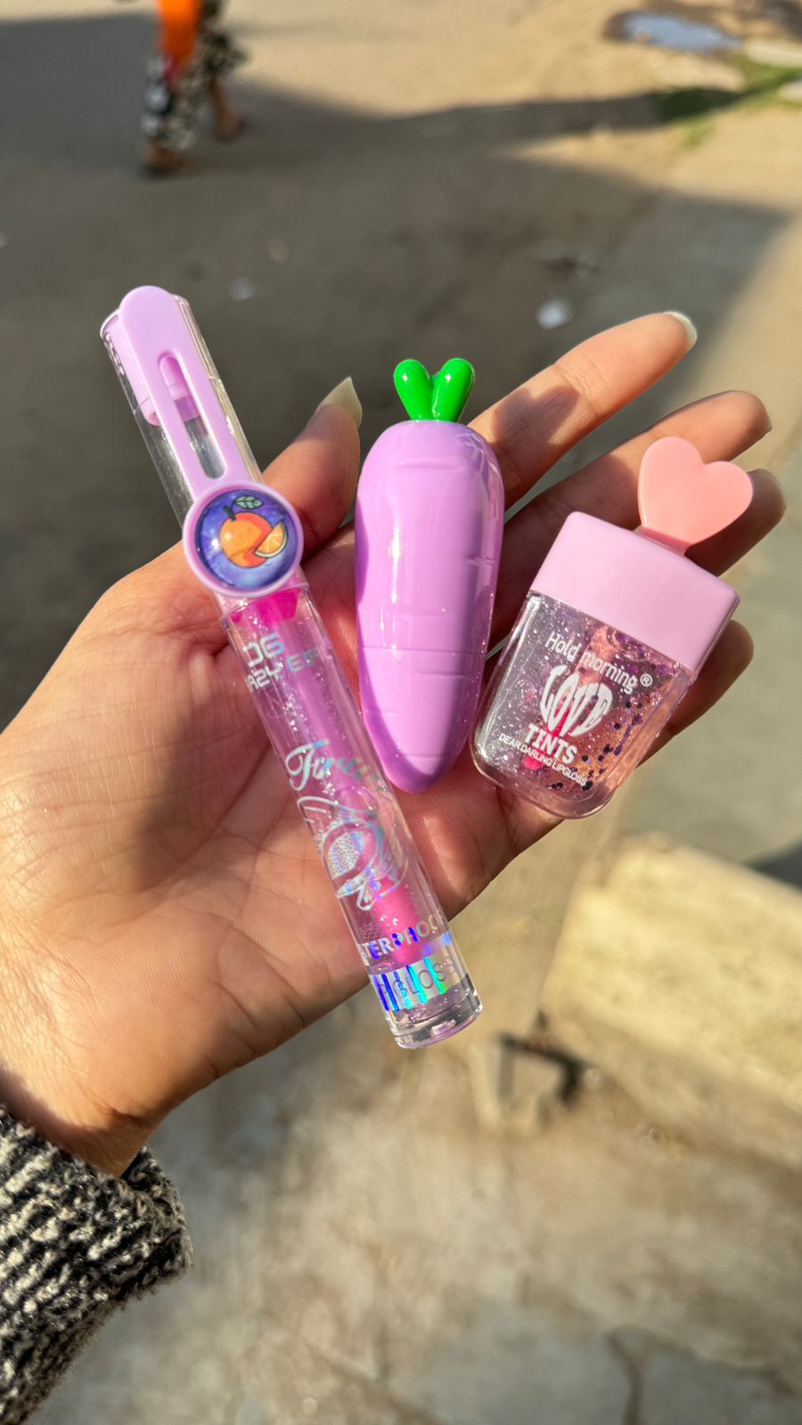 Combo of 3 Cute Korean Shaped 1 Lipbalm, 1 Lip Gloss & 1 Lip Oil