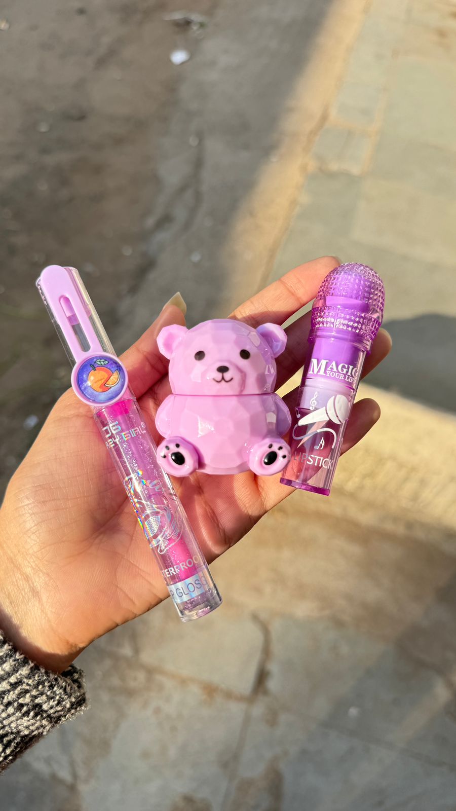 Combo of 3 Cute Korean Shaped 1 Lipbalm, 1 Lip Gloss & 1 Lip Oil