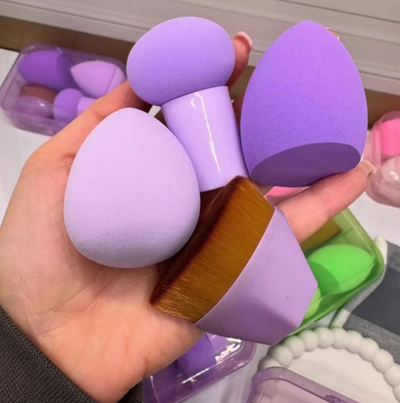 Kawaii Beauty Blender Sponge Foundation Brush Set Box