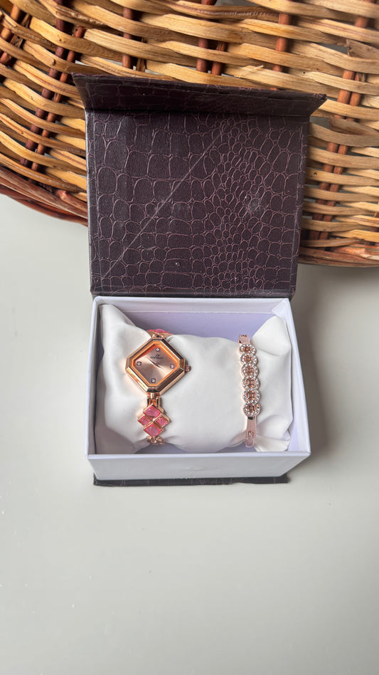 Watch & bracelet with gift box