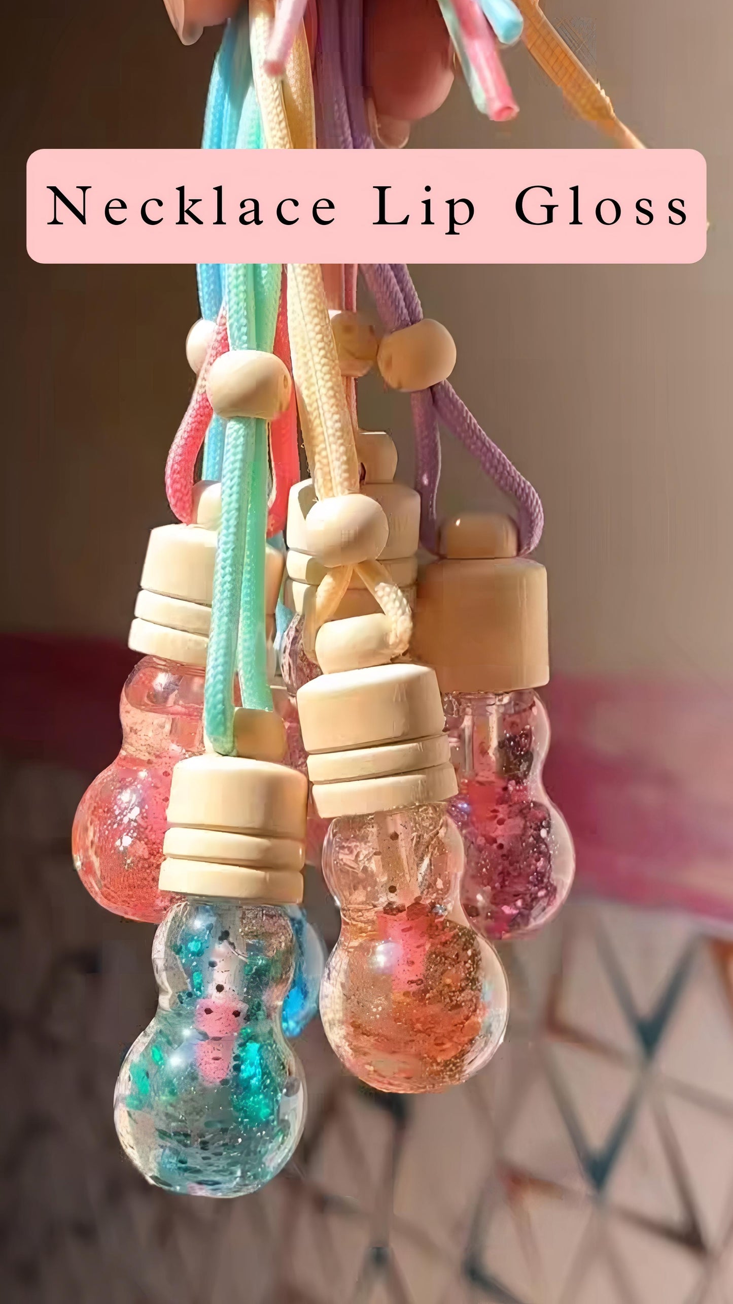 Cute Kawaii Necklace / Bracelet Shaped Lip Gloss | Moisturizing with Vitamin E & Jojoba Oil