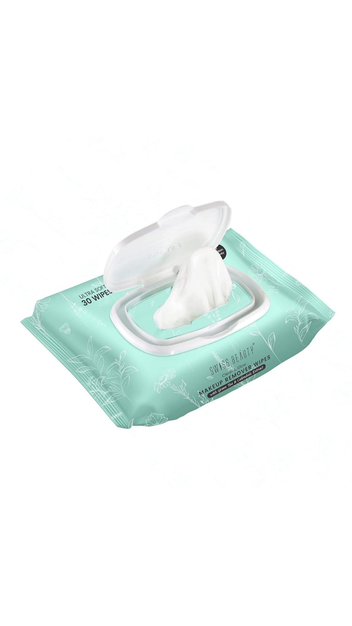 Swiss Beauty Clean & Glow Makeup Remover Wipes | With Green Tea And Calendula Extracts| Cleansing And Hydrating Facial Wipes| 30 Wipes