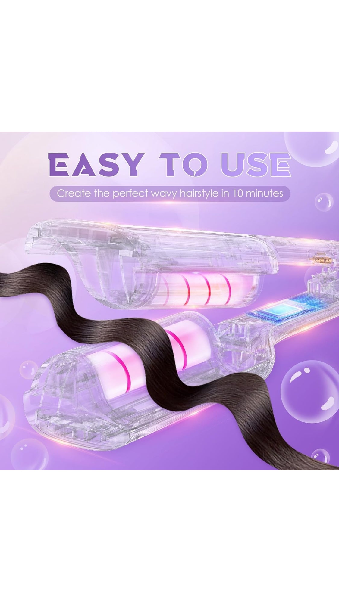 Wave Curling Iron | 2 Barrel Ionic Wavy Hair Curler | Multifunctional Hair Curler | 32MM Curling Iron