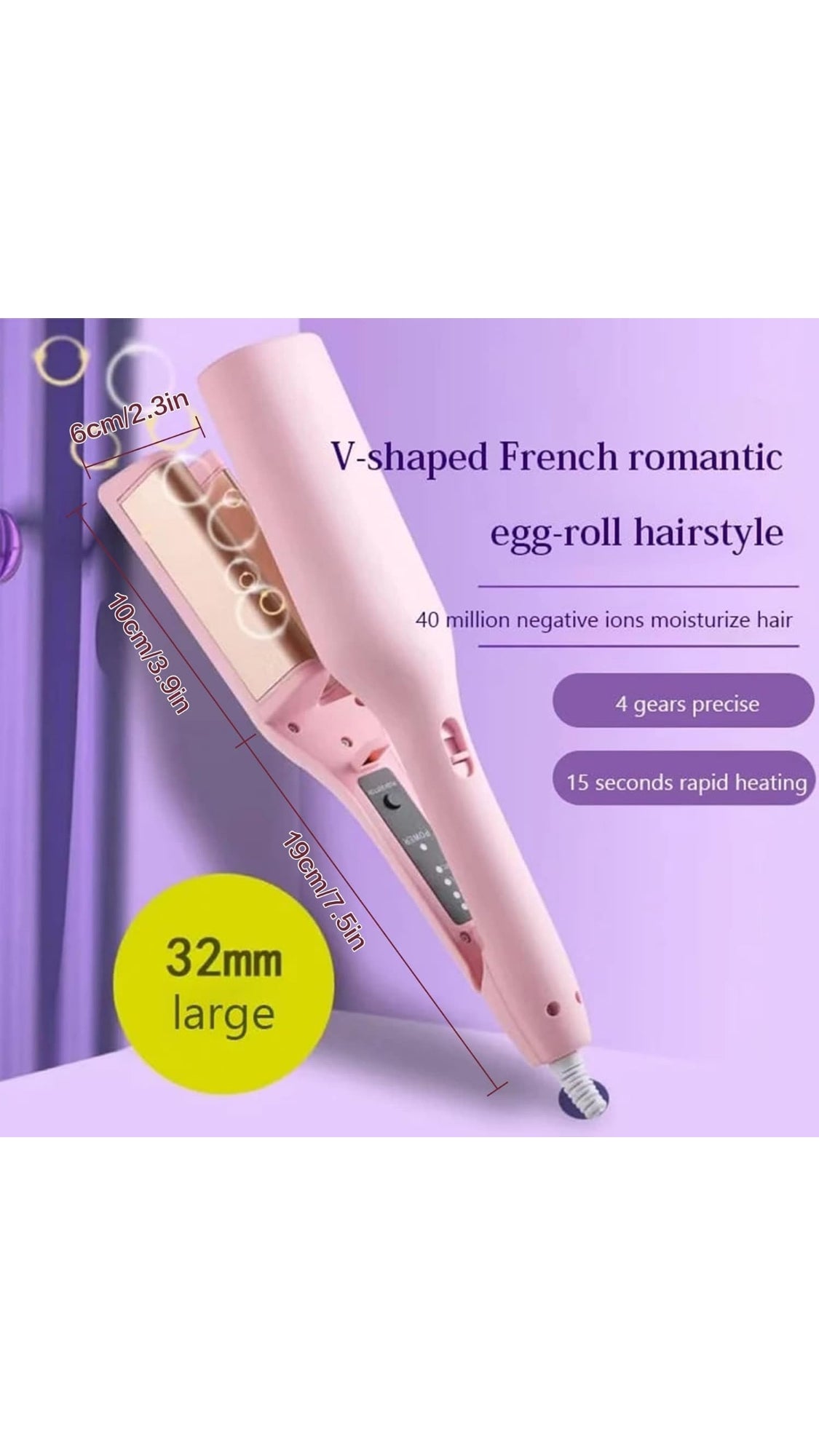 Wave Curling Iron | 2 Barrel Ionic Wavy Hair Curler | Multifunctional Hair Curler | 32MM Curling Iron