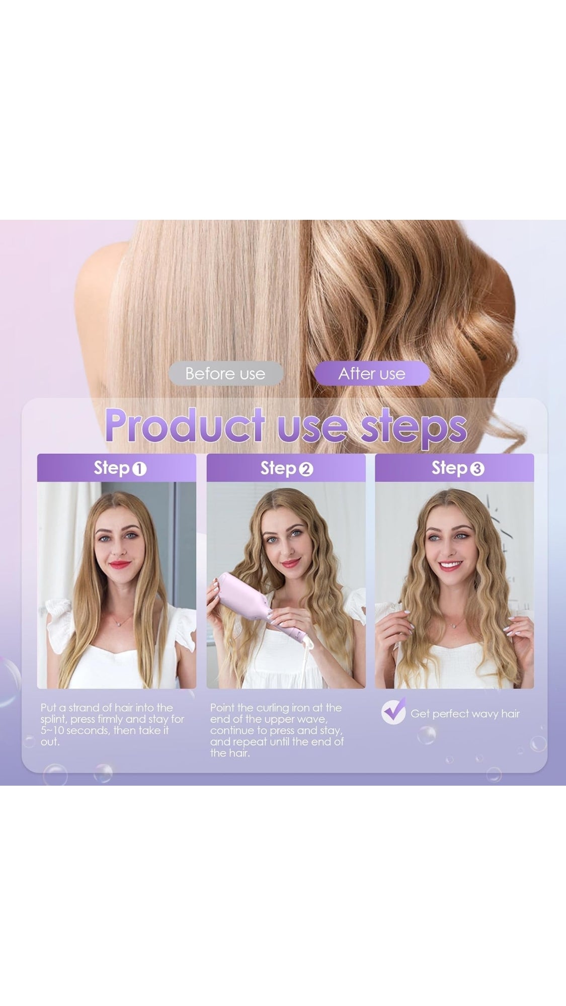 Wave Curling Iron | 2 Barrel Ionic Wavy Hair Curler | Multifunctional Hair Curler | 32MM Curling Iron