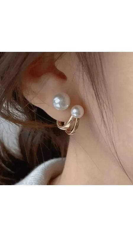 Double Pearl Korean earring