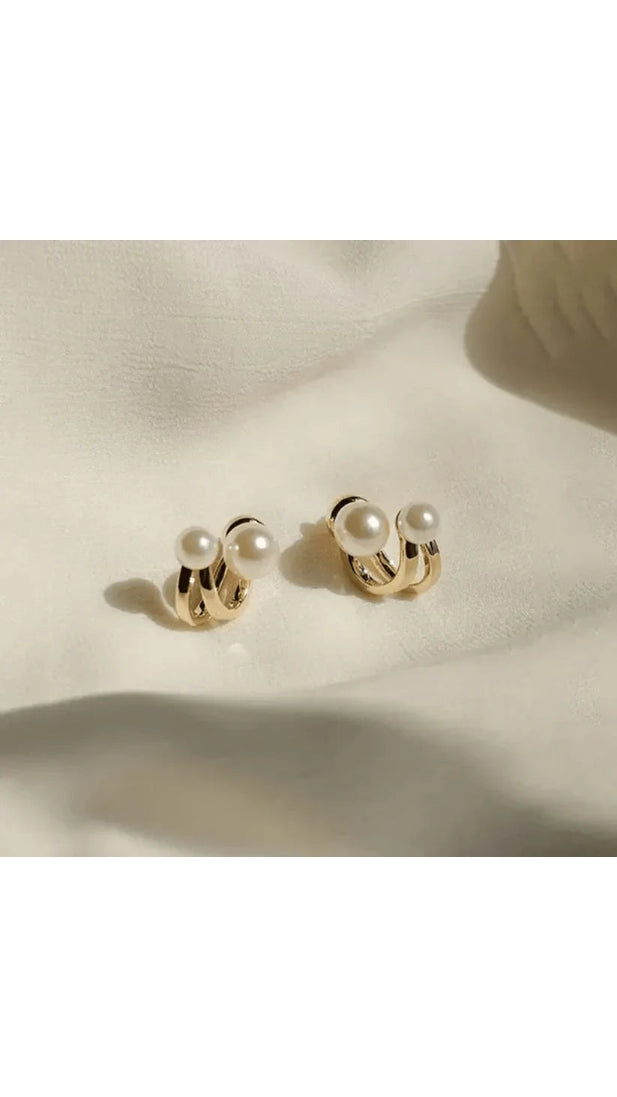 Double Pearl Korean earring