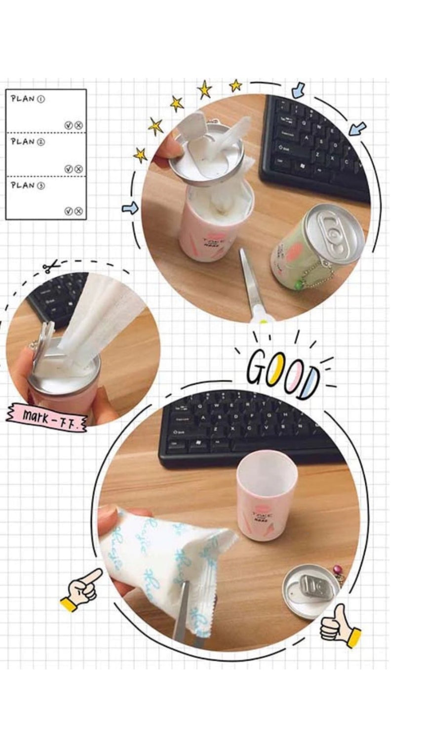 30 pcs Wet Wipes In A Cute Tin / Can Shaped Container