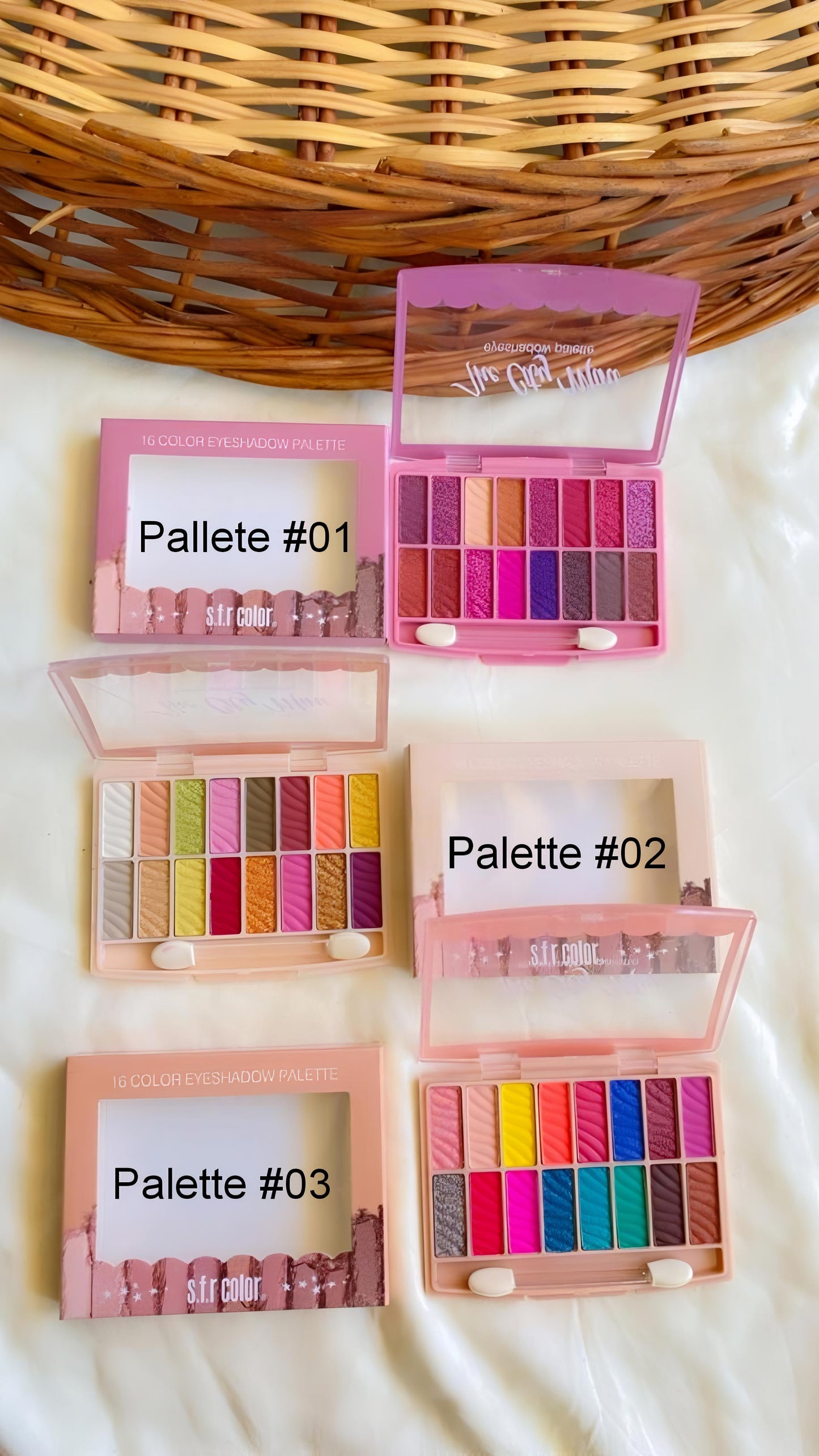 Mini Korean 18-Color Eyeshadow Palette with Brush Applicator – 3 Stunning Variants