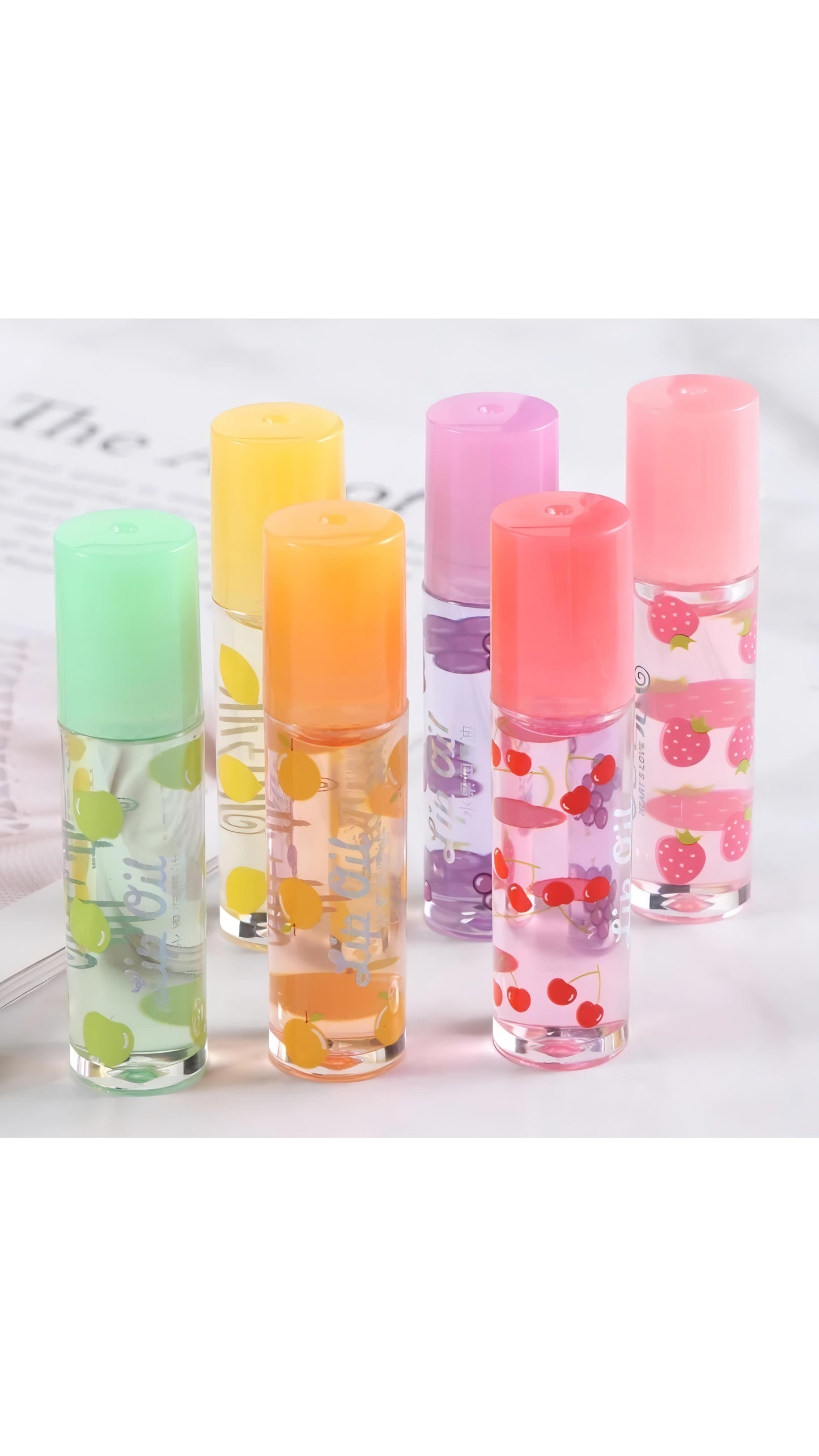 6 pcs Combo Fruit Flavour Lip Oil Gloss Roll On