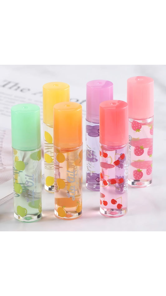 6 pcs Combo Fruit Flavour Lip Oil Gloss Roll On