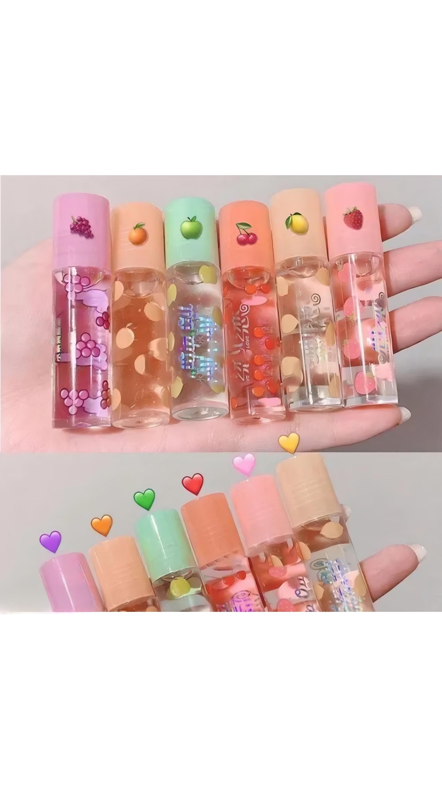 6 pcs Combo Fruit Flavour Lip Oil Gloss Roll On