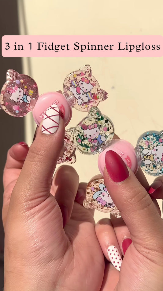 3-in-1 Fidget Spinner Shaped Lip Gloss with Vitamin E & Aloe