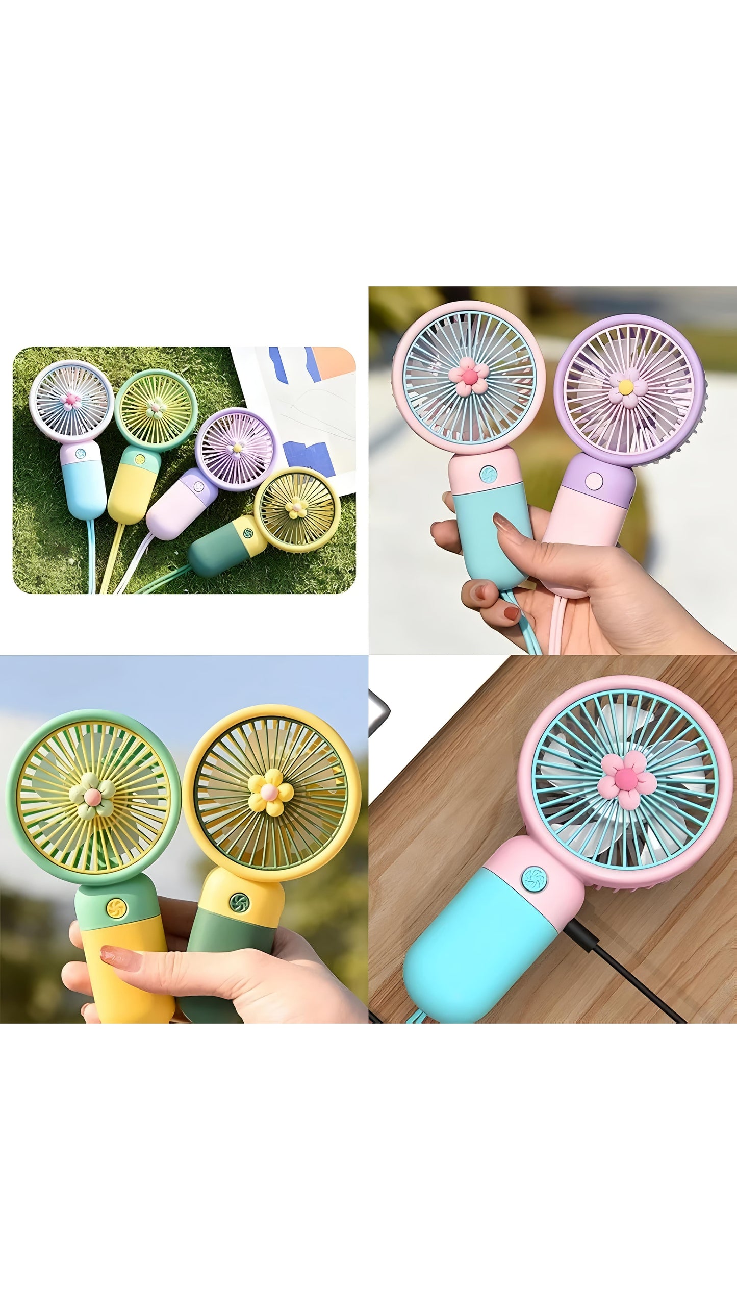 Portable Mini USB Fan ā Rechargeable 1200mAh Battery, Up to 6 Hours Working Time, 3-Speed Modes, Compact & Lightweight with USB Cable (Random Color)