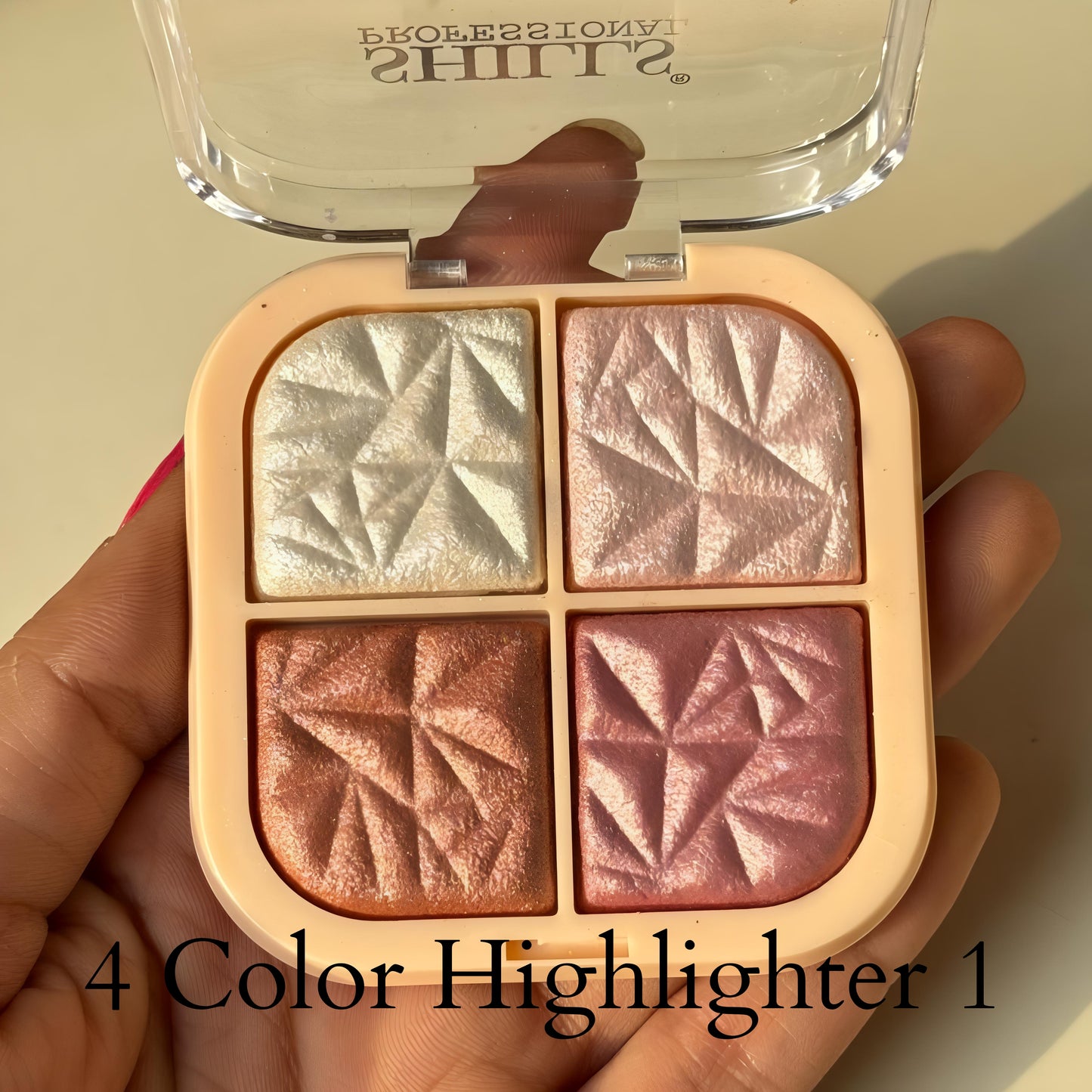Kawaii 4 Shade Highlighter + Blusher Palette | Square Compact Makeup Kit