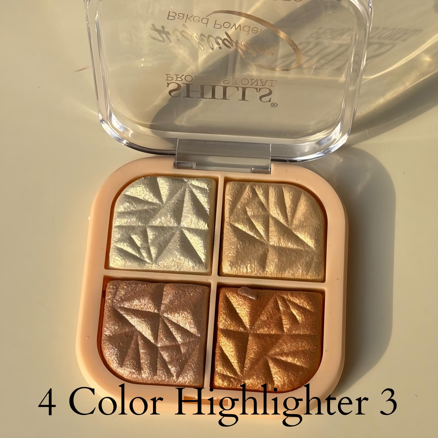 Kawaii 4 Shade Highlighter + Blusher Palette | Square Compact Makeup Kit