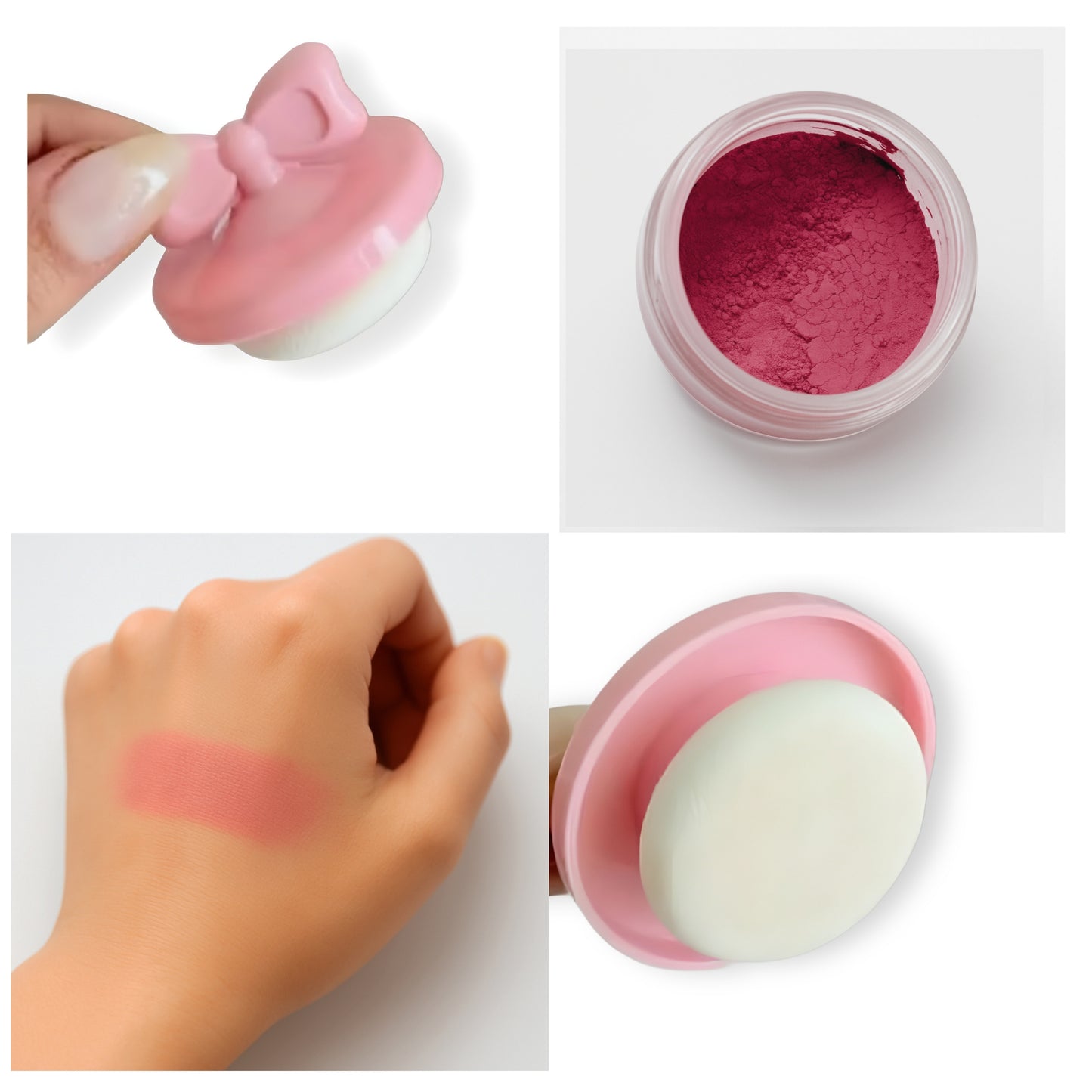 Crazy Girl Souffle Pot Pink Bow Loose Powder Blush