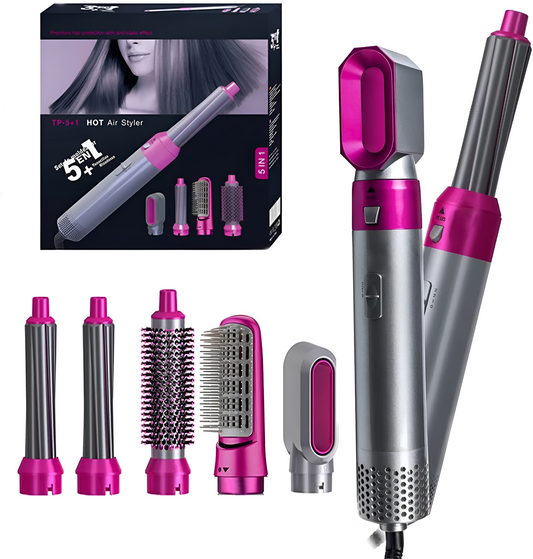 5 in 1 Multifunctional Hot Air Hair Brush Styler Dryer with Comb