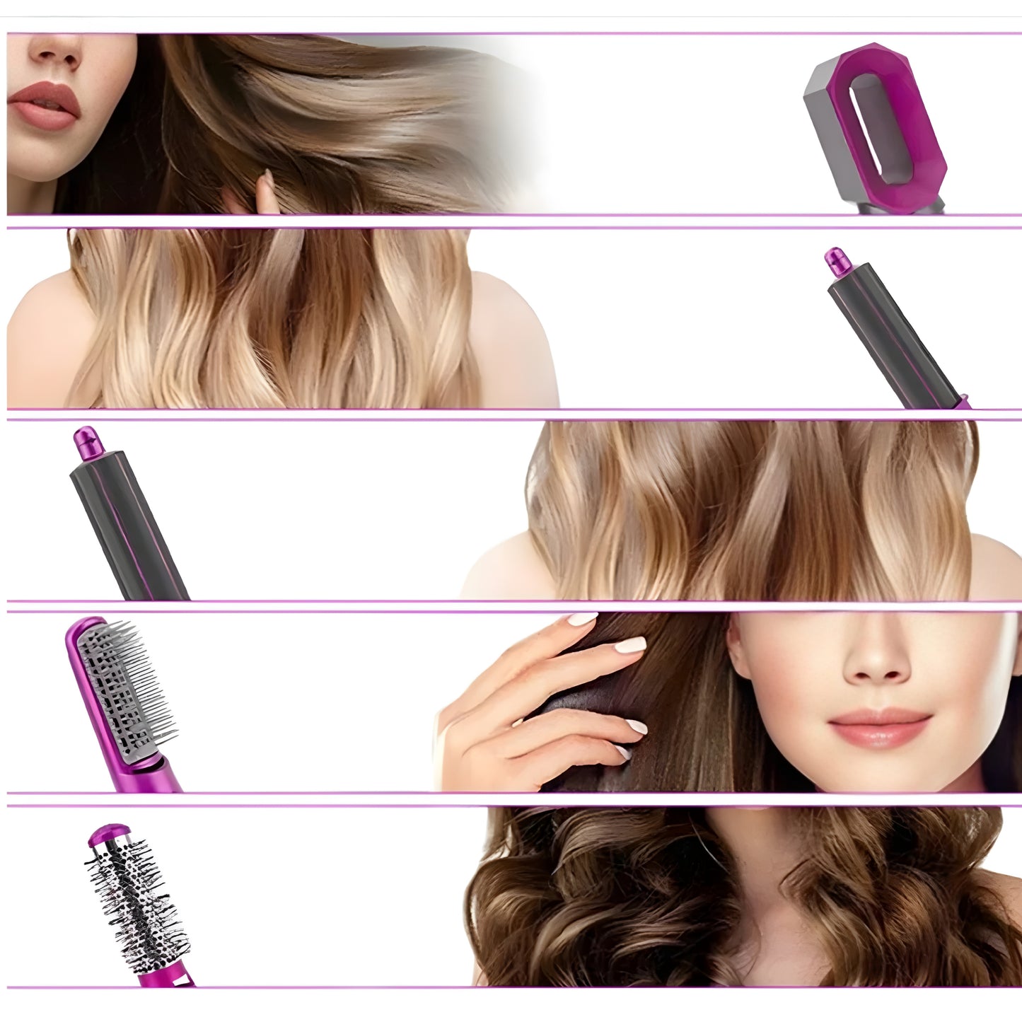 5 in 1 Multifunctional Hot Air Hair Brush Styler Dryer with Comb