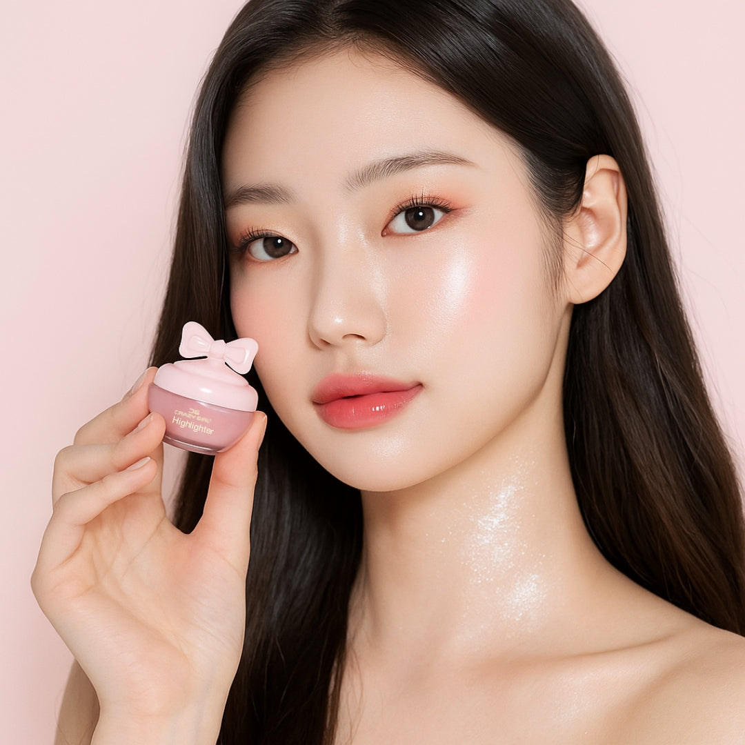 CRAZY GIRL Pink Bow Pot Highlighter 8 gm