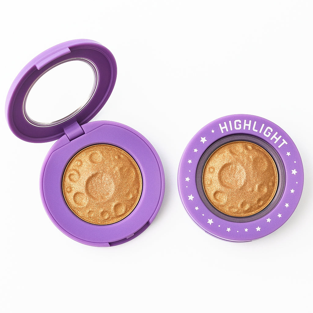 UFO Shaped Spaceship Planet Face and Body Highlighter. High Shimmer, Matte & Luminous.