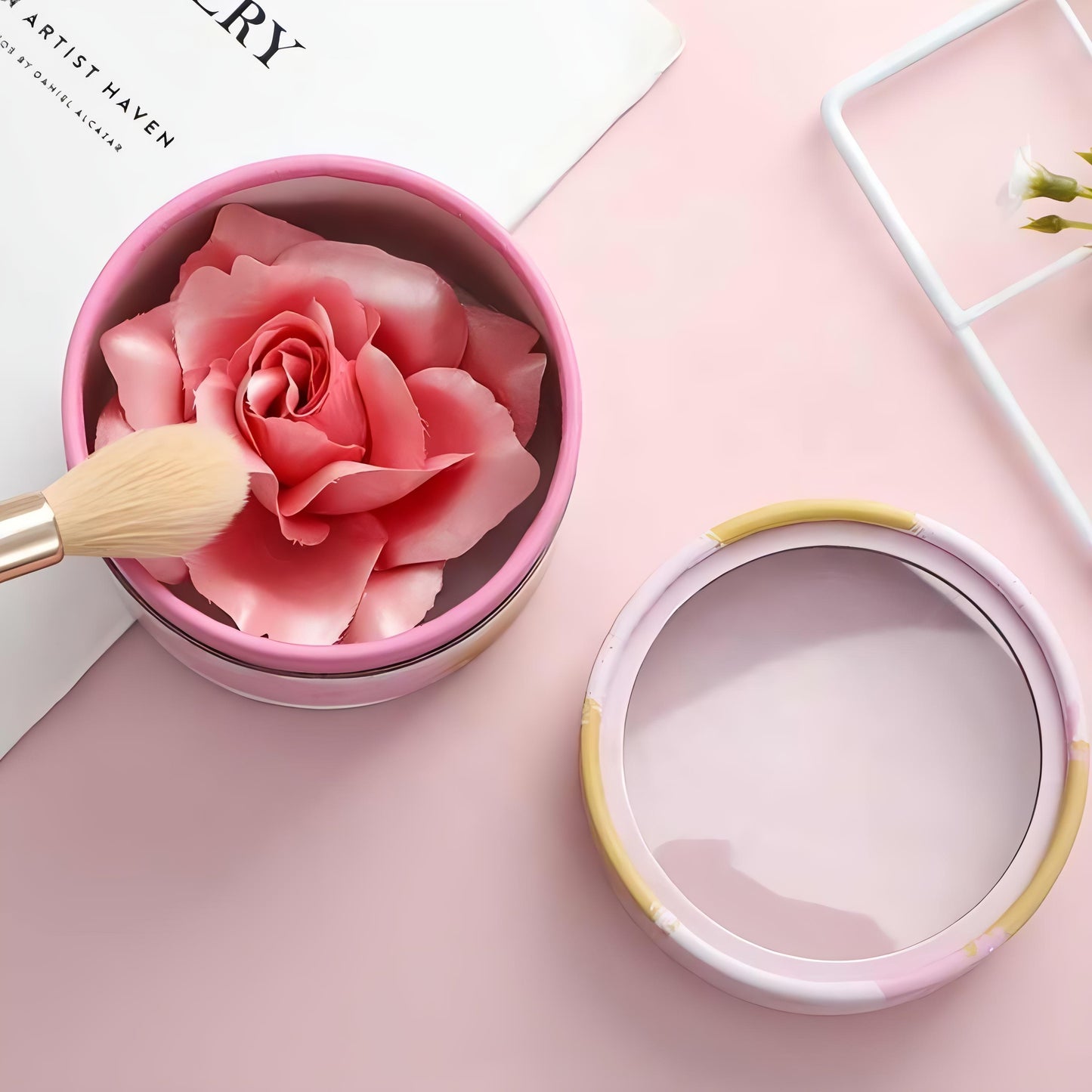 3D Rose Petal Blush Highlighter | Flower Shaped, Vegan, Natural Glow, Long-Lasting, Lightweight, Shimmery