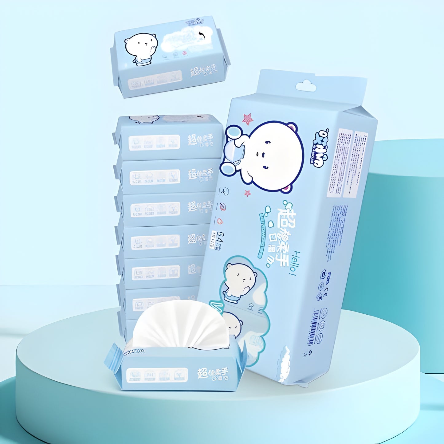 Korean Mini Wet Wipes Set of 64 Wipes