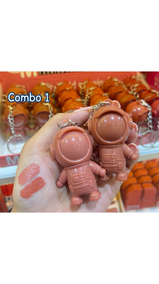 Korean Astronaut Keychain Lipsticks Combo Of 2