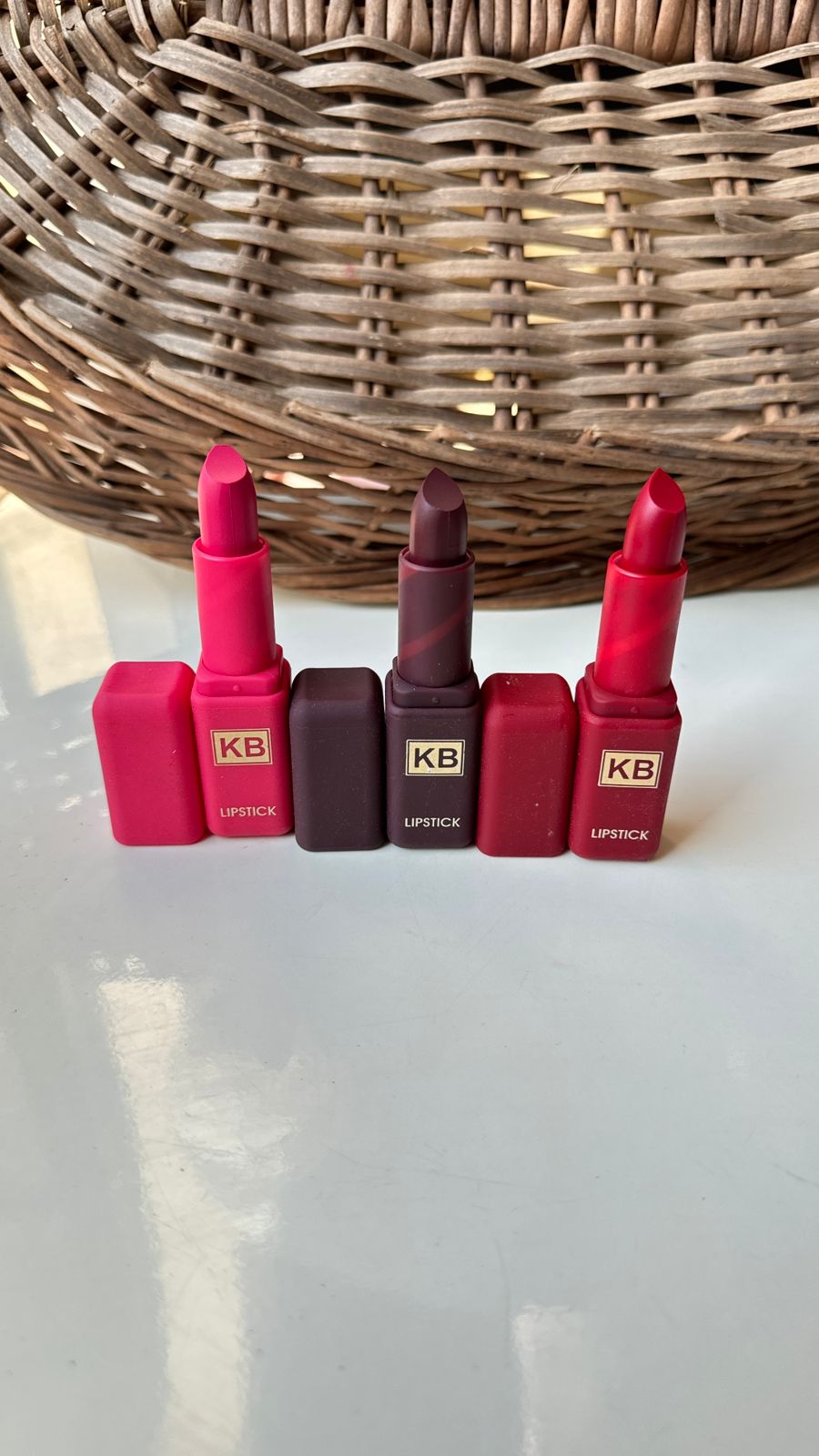 KB Lipstick Trio. Glamorous 3 bold shades of bold matte lipsticks.