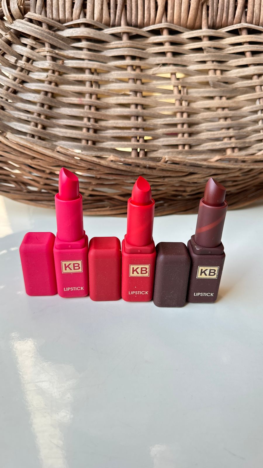 KB Lipstick Trio. Glamorous 3 bold shades of bold matte lipsticks.