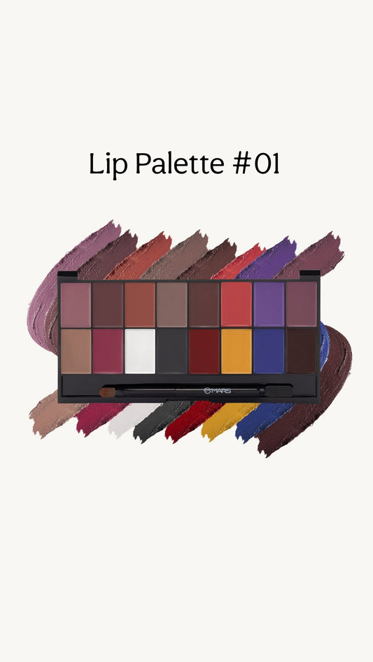 MARS Infinity Lip Palette | Demi Matte | 16 Colors to Infinte Lipstick Colors | Free Spatula cum Applicator