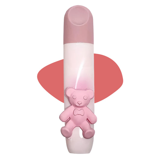 Kawaii Cute Bear Tender Matte Lip Glaze, Hydrating Velvet Lipstick, Long Lasting Smudge Proof Lip Glaze | Lip Mud for Women With Cute 3d Bear Attached