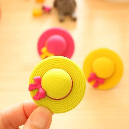 3D Cute Girls Hat Shape Rubber Pencil Erasers