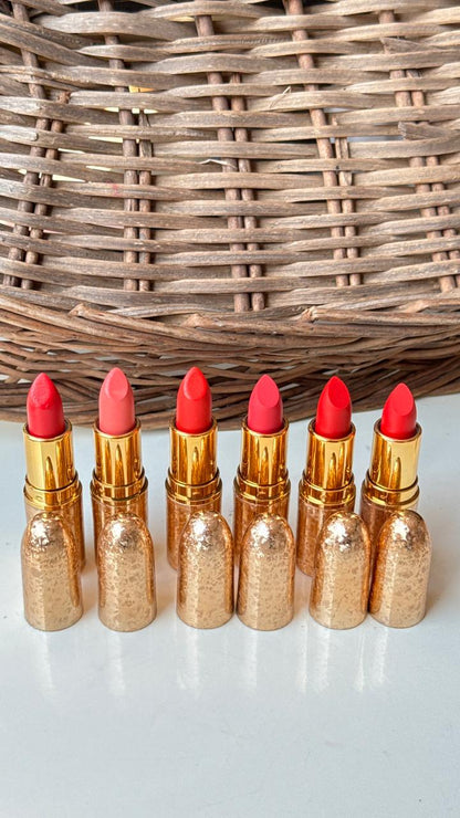 Bold Matte Lipstick Set of 6 Nude and Reddish Shades