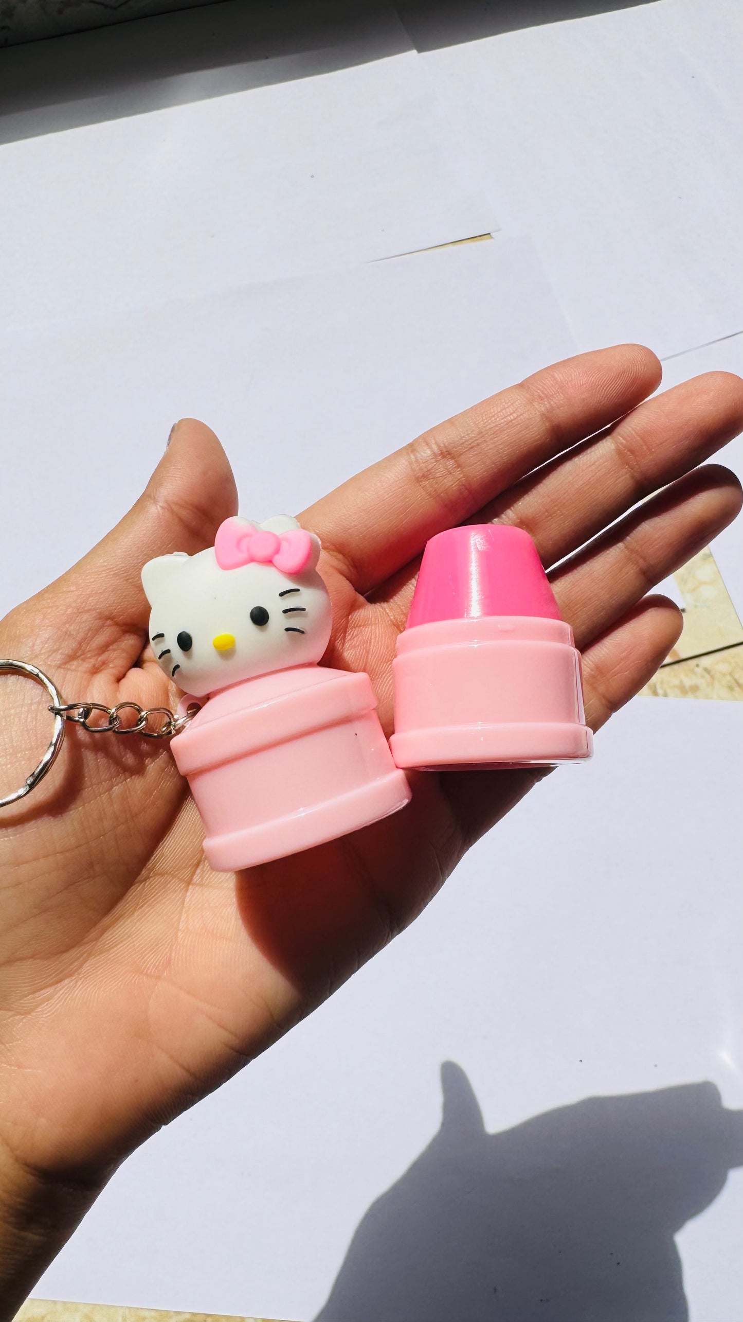 Kawaii kitty keychain lipbalm