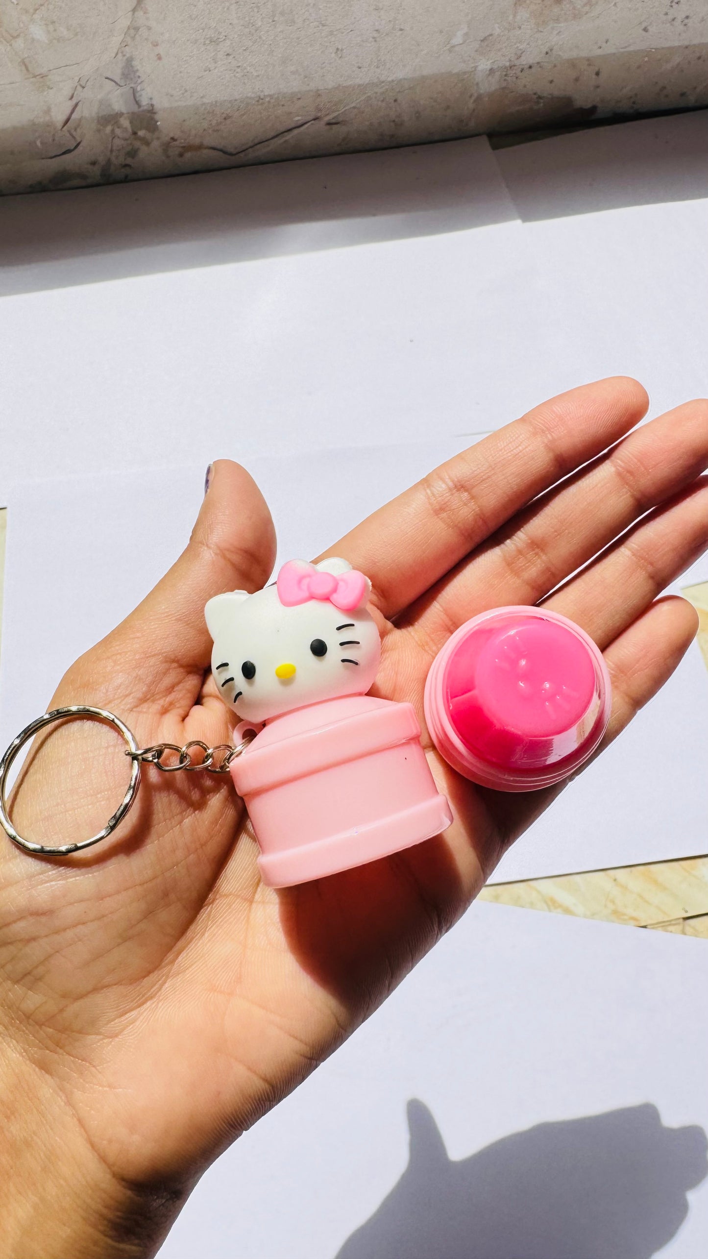 Kawaii kitty keychain lipbalm