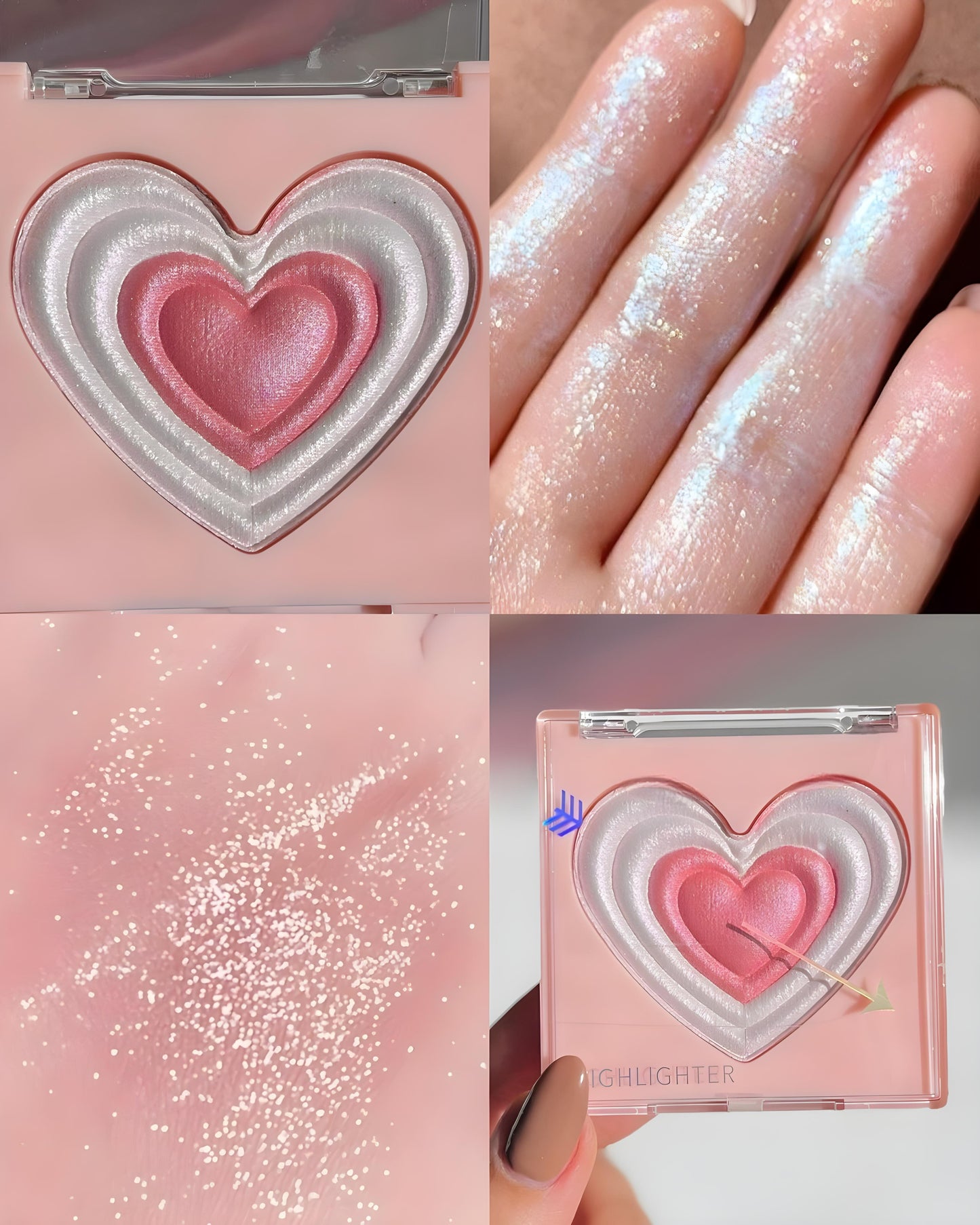 Kawaii Cute Heart Shaped Highlighter & Blusher